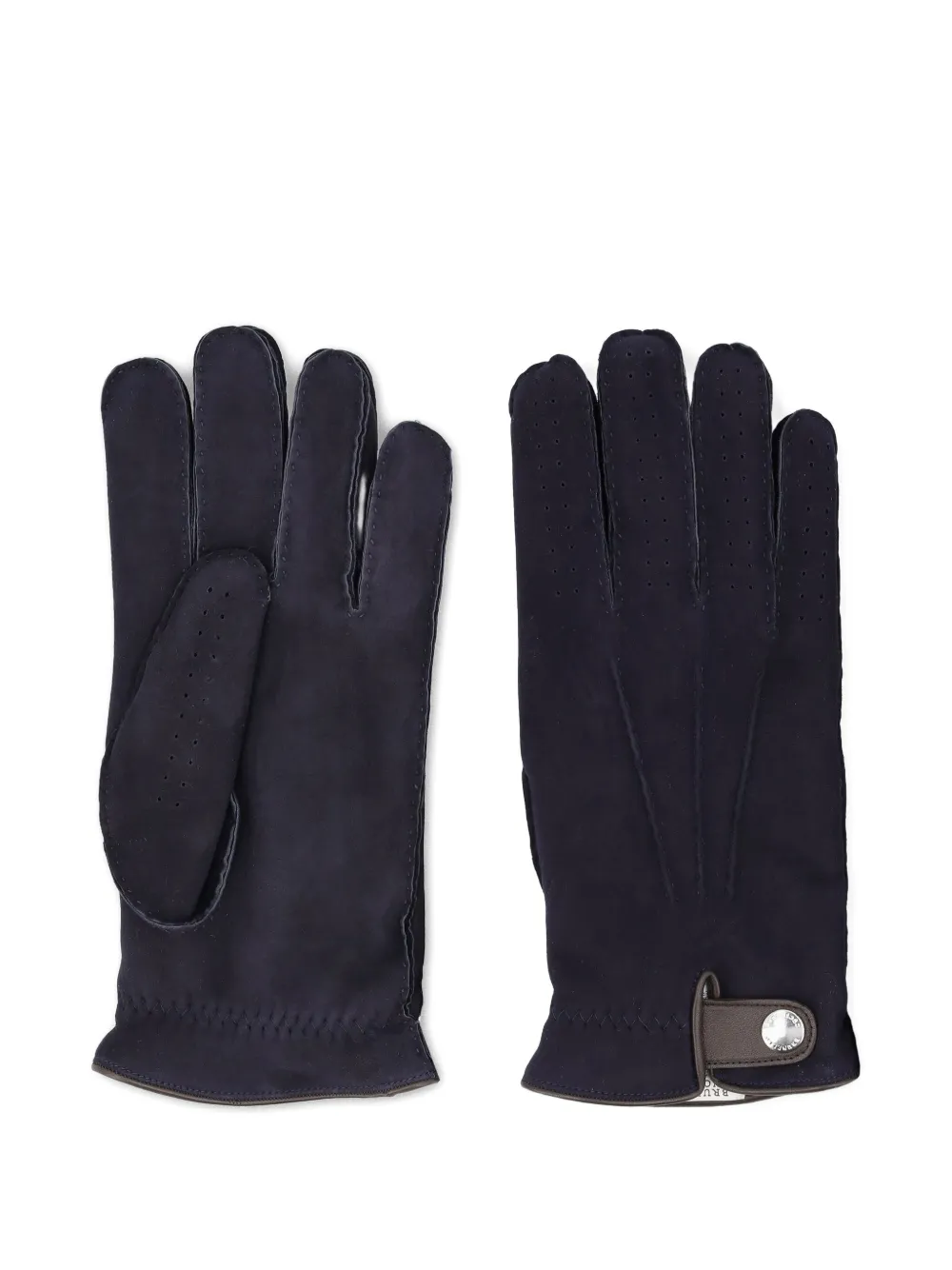 Brunello Cucinelli perforated leather gloves | Blue | Image 1