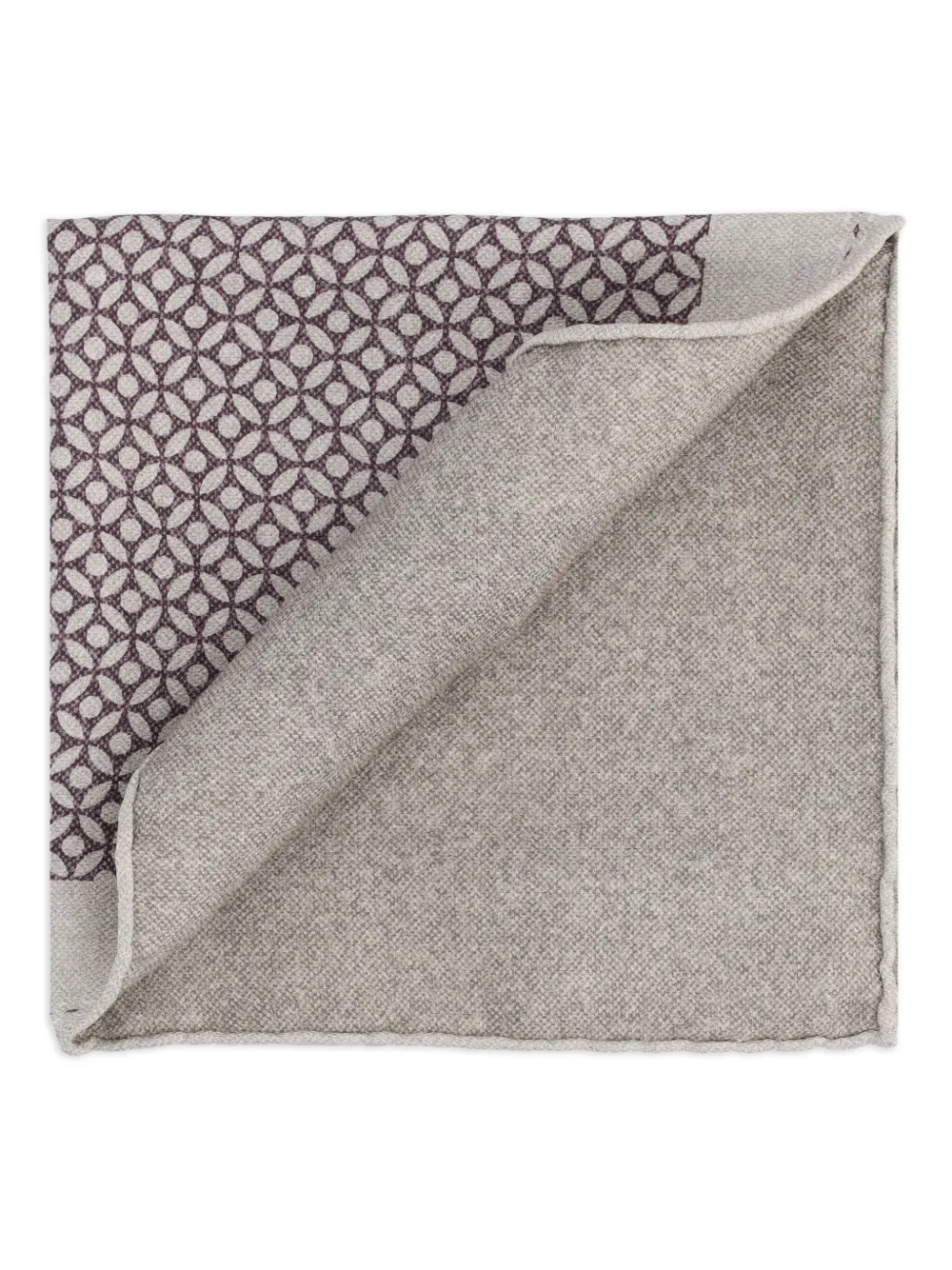 Brunello Cucinelli Geometric-print Poquet Square In Pink