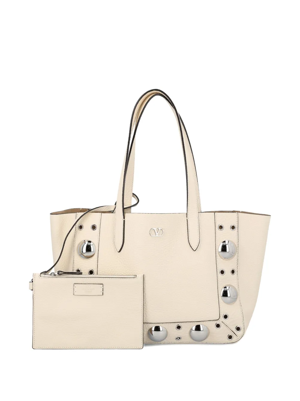 Valentino Garavani Borsa tote con borchie - Toni neutri