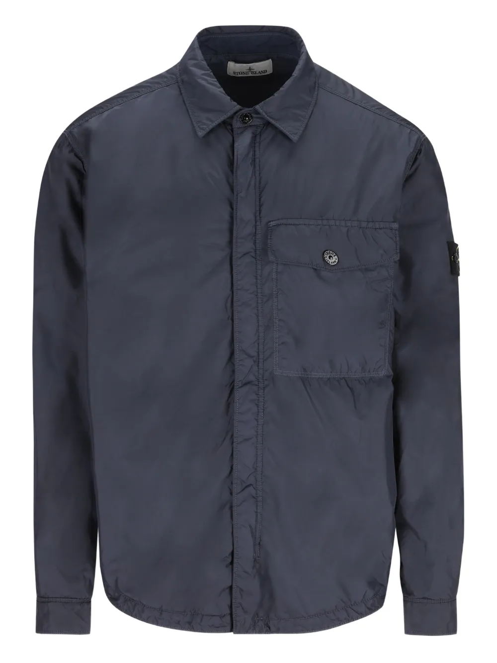 Stone Island クリンクル レップス シャツジャケット - ブルー Stone Island クリンクル レップス シャツジャケット - ブルー