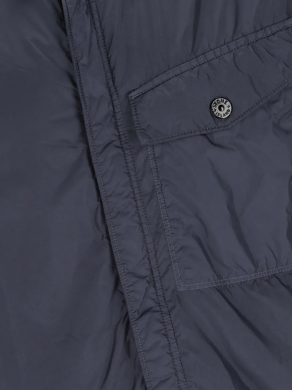 Stone Island Crinkle Reps Shirt-jacket In Blue