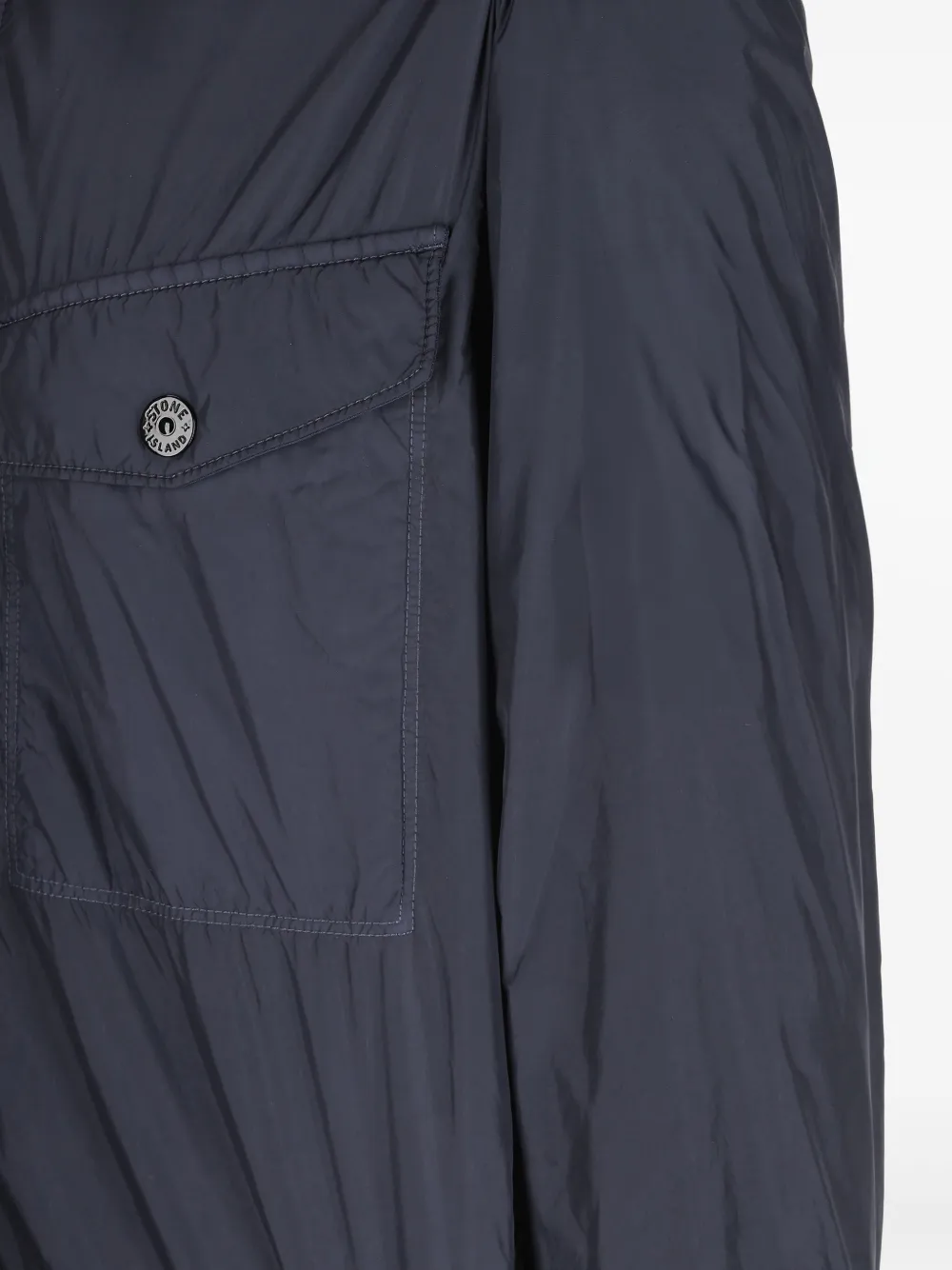 Stone Island Crinkle Reps Shirt-jacket In Blue