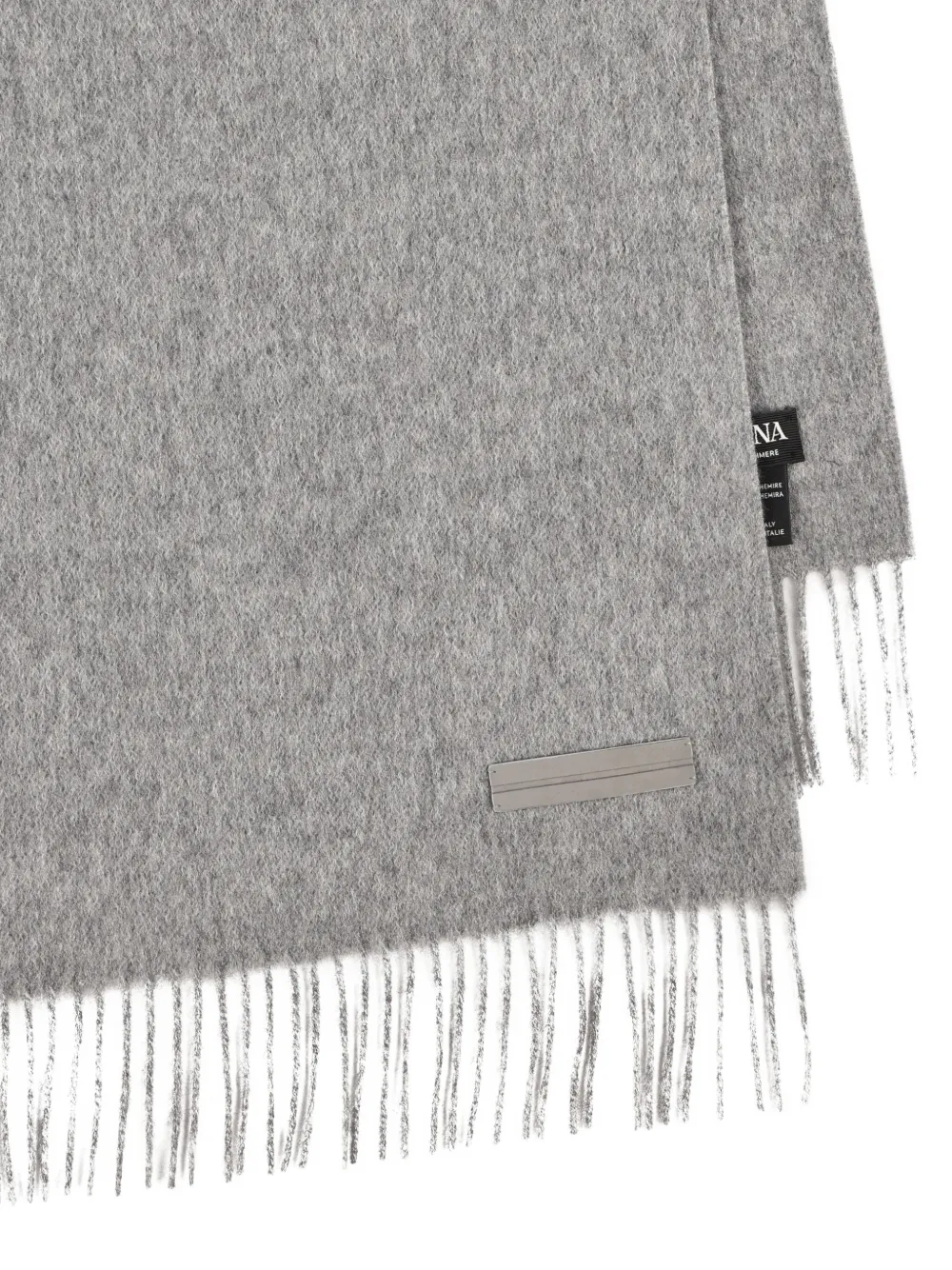Zegna fringed cashmere scarf - Grijs