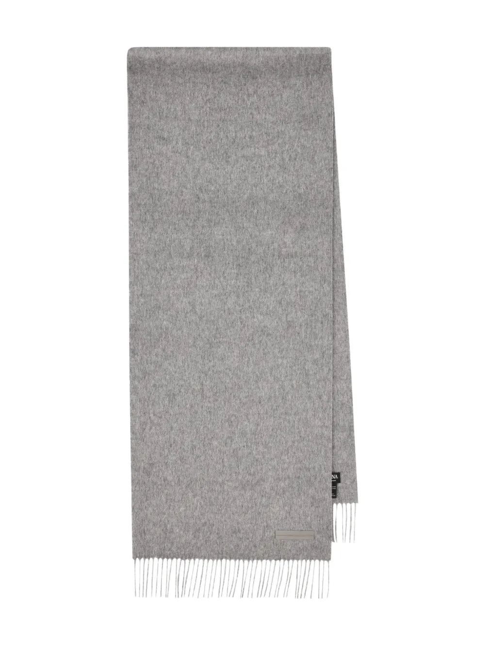Zegna Fringed Cashmere Scarf In Gray