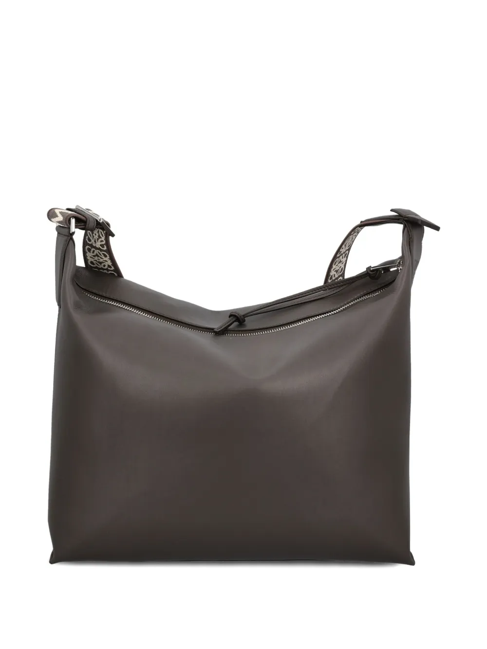 LOEWE Cubi leather logo-strap shoulder bag - Zwart