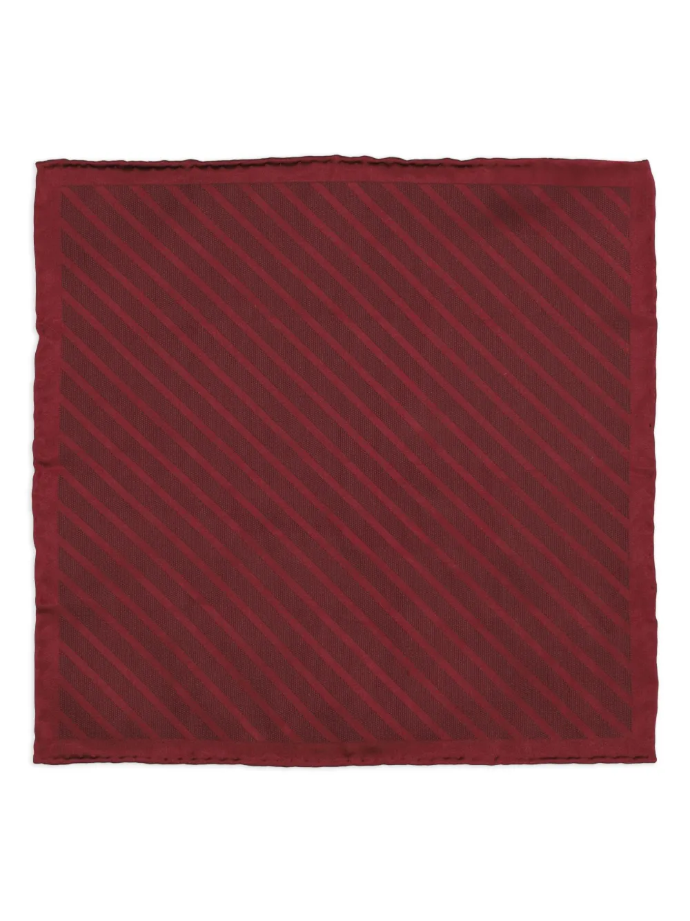 Brunello Cucinelli Diagonal-striped Silk Pocket Square In Burgundy