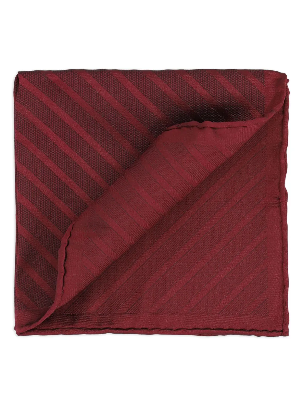 Brunello Cucinelli Zijden pochet met diagonale strepen - Rood