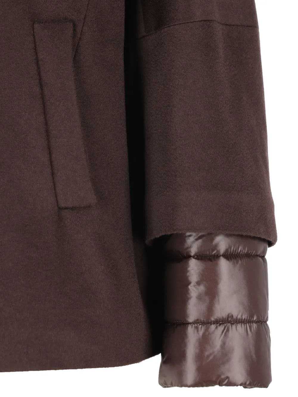 Herno Women Hood In Pure Cashmere And Ultralight Nylon In Brown