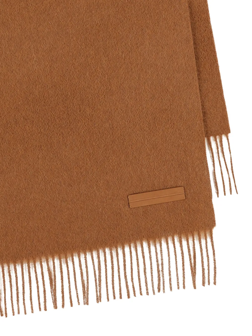 Zegna fringed logo scarf - Bruin