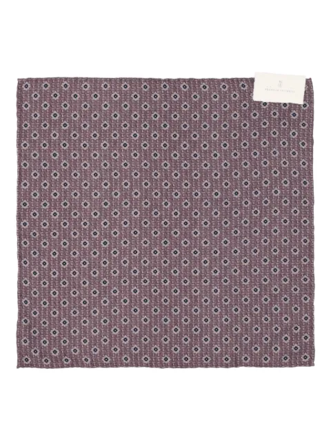 Brunello Cucinelli geometric-pattern pocket square
