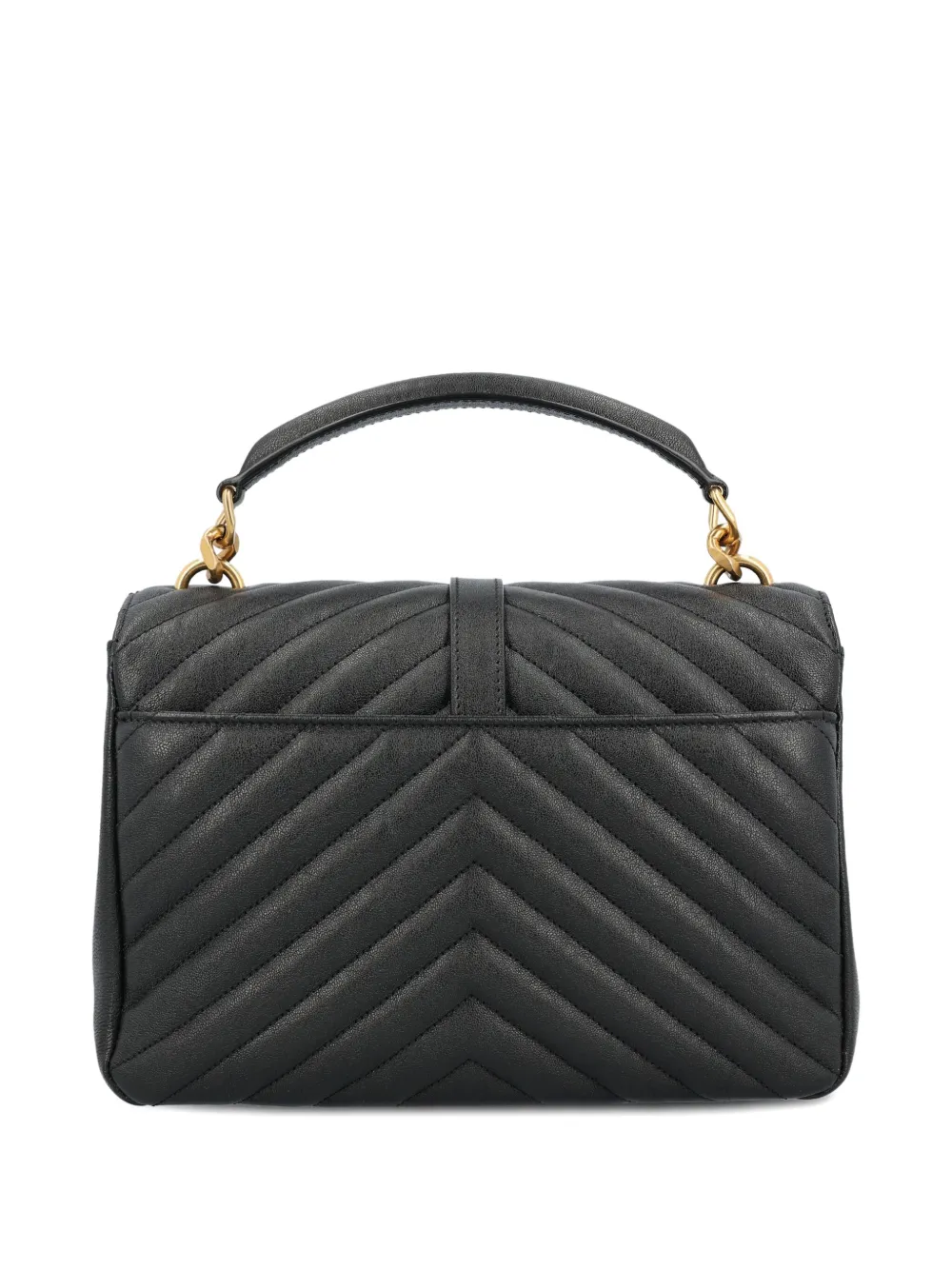 Saint Laurent Schoudertas met logoplakkaat - Zwart