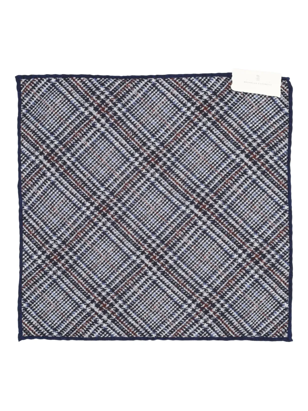Brunello Cucinelli Prince Wales motif pocket square - Blauw