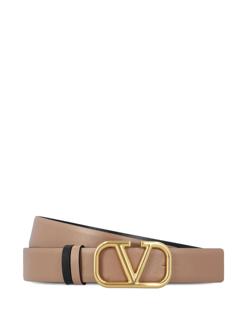 Valentino Garavani Vロゴ レザーベルト - ブラック Valentino Garavani Vロゴ レザーベルト - ブラック