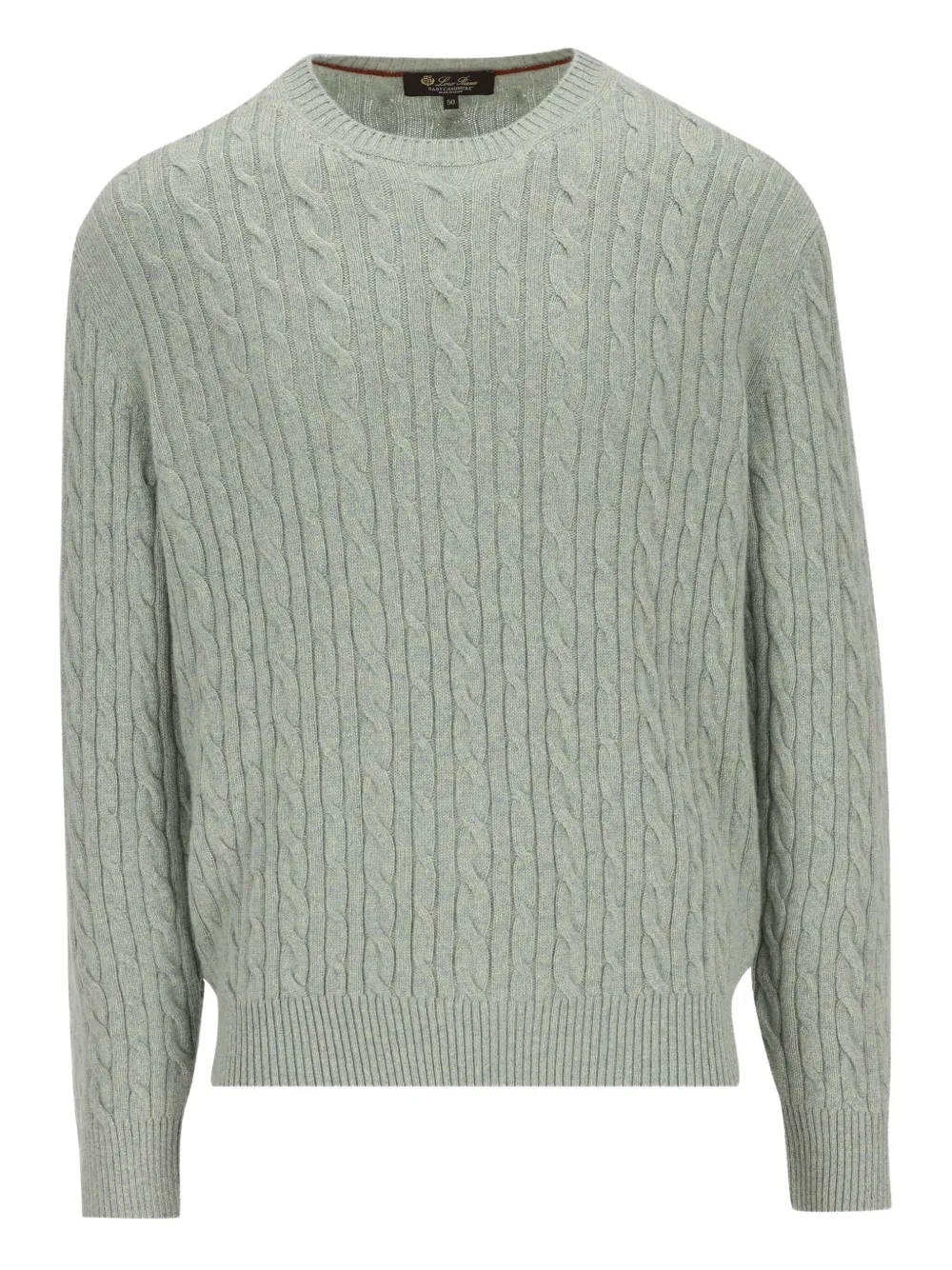 Loro Piana Treccia cable-knit crew-neck sweater | Green | Image 1