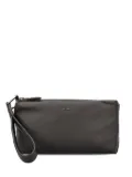 Zegna leather zip-fastening clutch bag - Grey