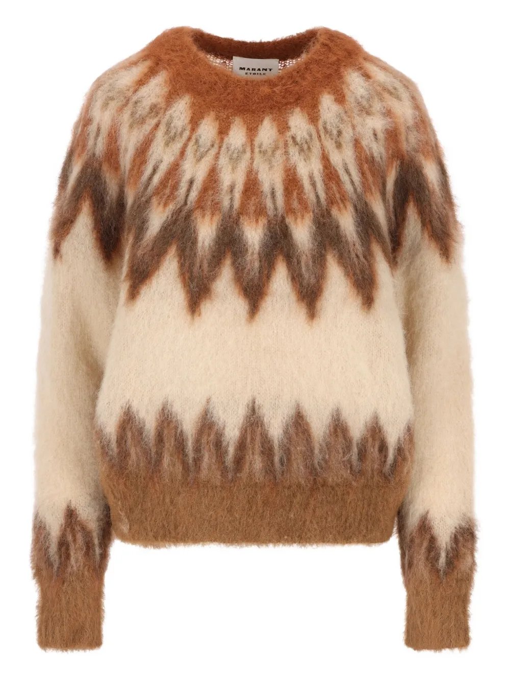 Isabel Marant Natalia Fair Isle-knit Sweater In Brown
