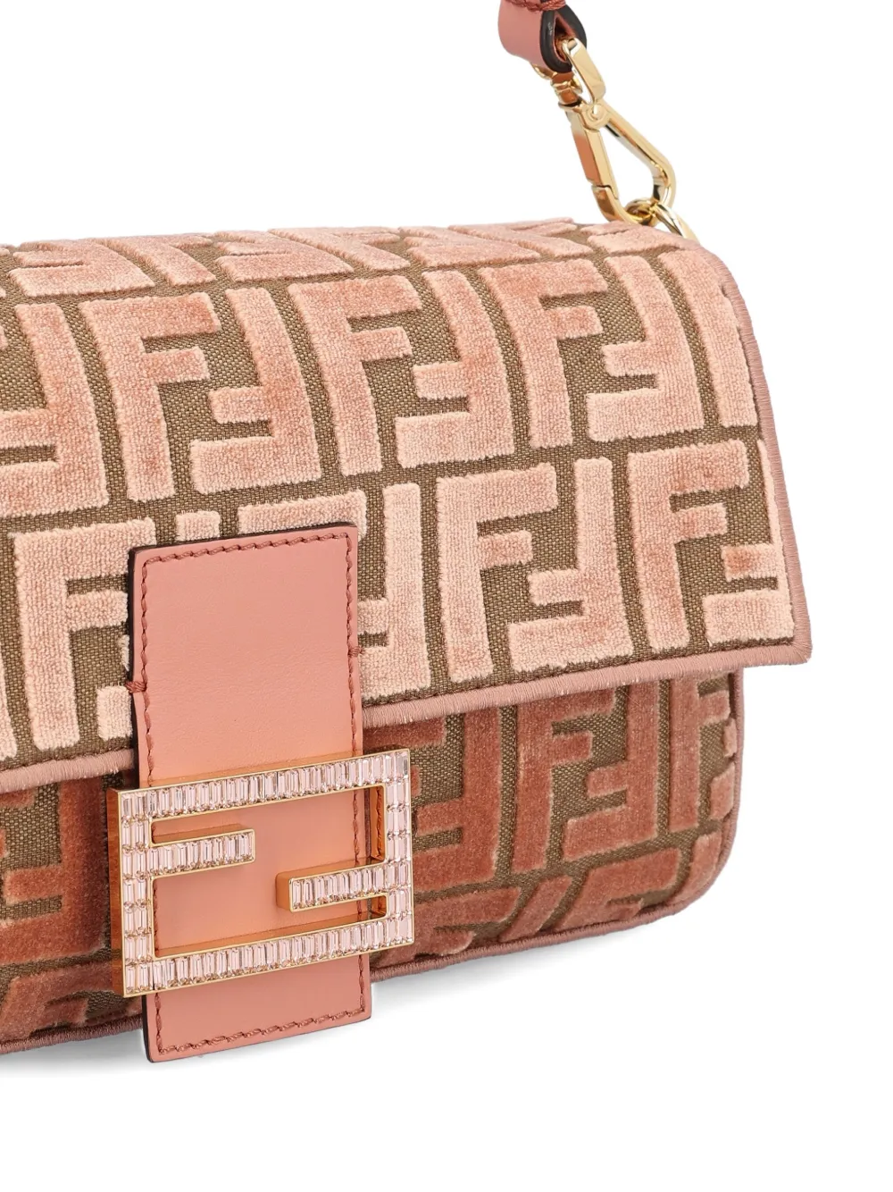 Fendi Medium Baguette Ff-jacquard Shoulder Bag In Pink