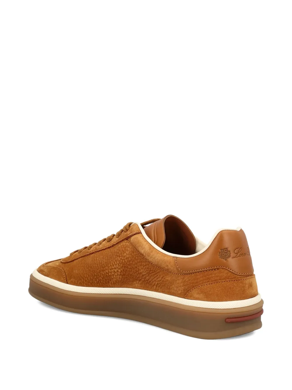 Loro Piana leather lace-up sneakers Brown