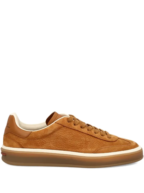 Loro Piana Leather lace-up Sneakers Brown FARFETCH SG