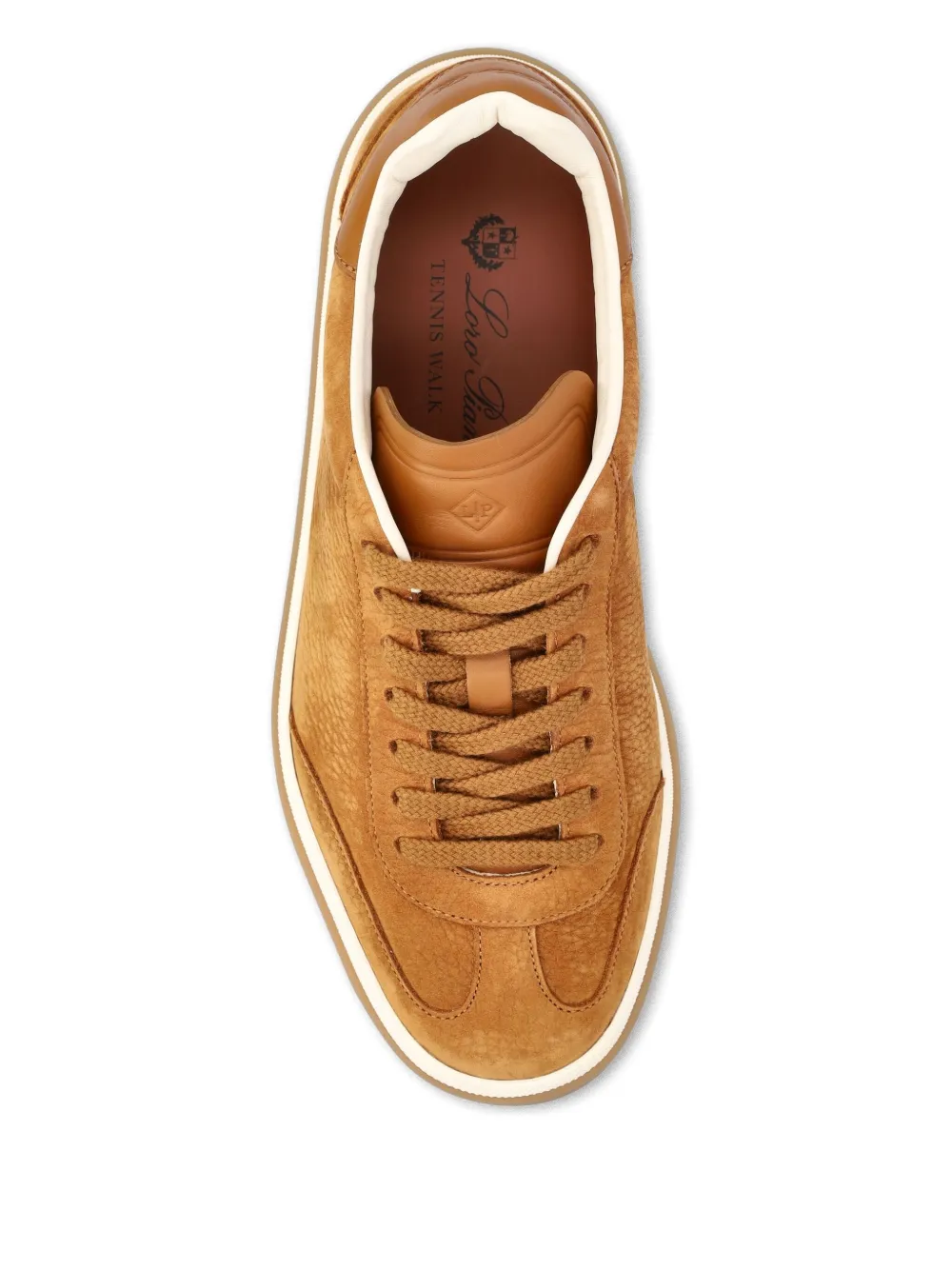Loro Piana leather lace-up sneakers Brown
