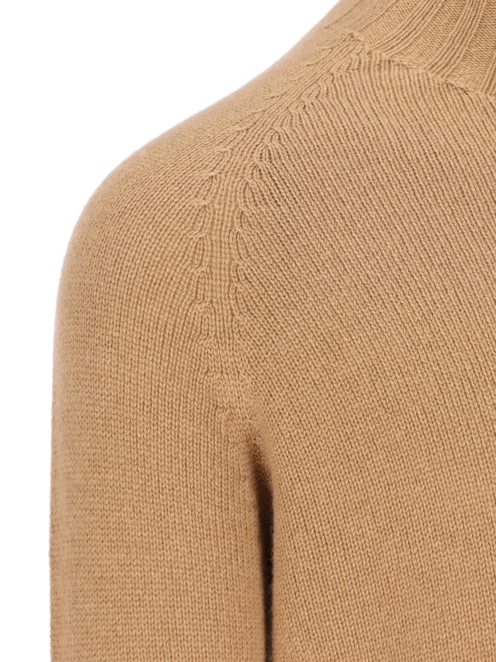 Tagliatore High-neck Ribbed Cashmere Sweater In Brown