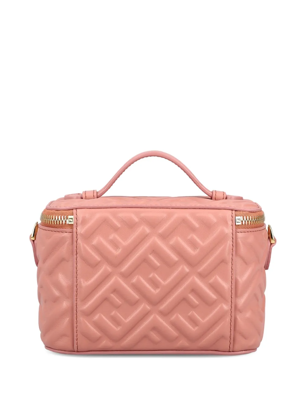 Fendi Ff-pattern Quilted Cross Body Bag In Pink
