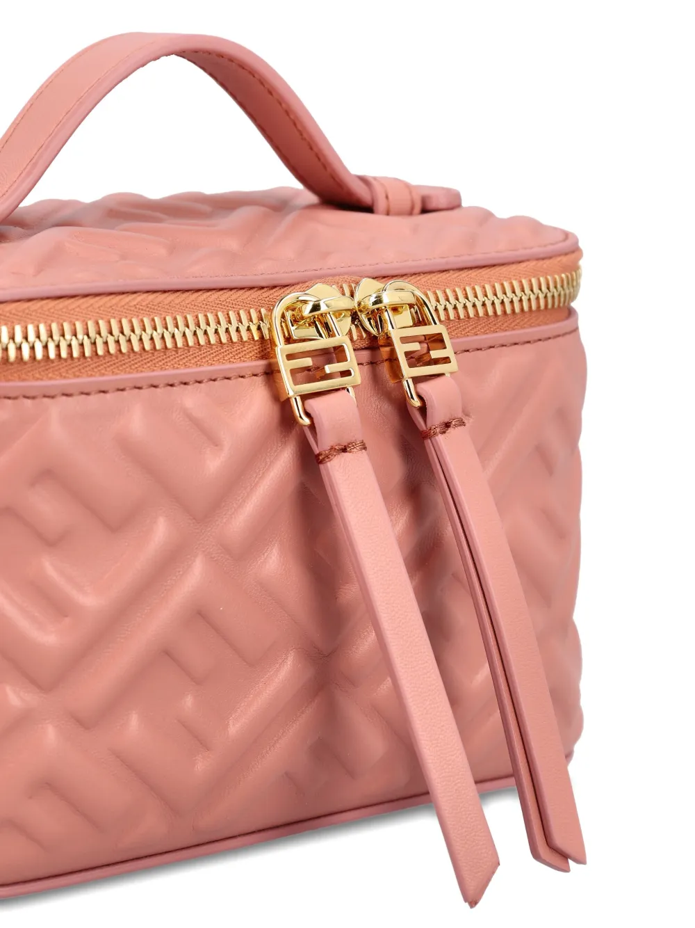 Fendi Ff-pattern Quilted Cross Body Bag In Pink
