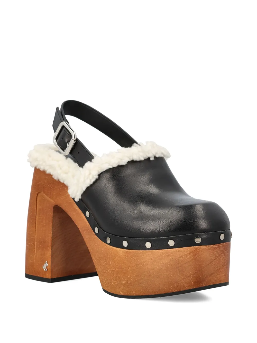 Jimmy Choo 135mm leather platform sheepskin sandals | Heeled Mules | Image 2