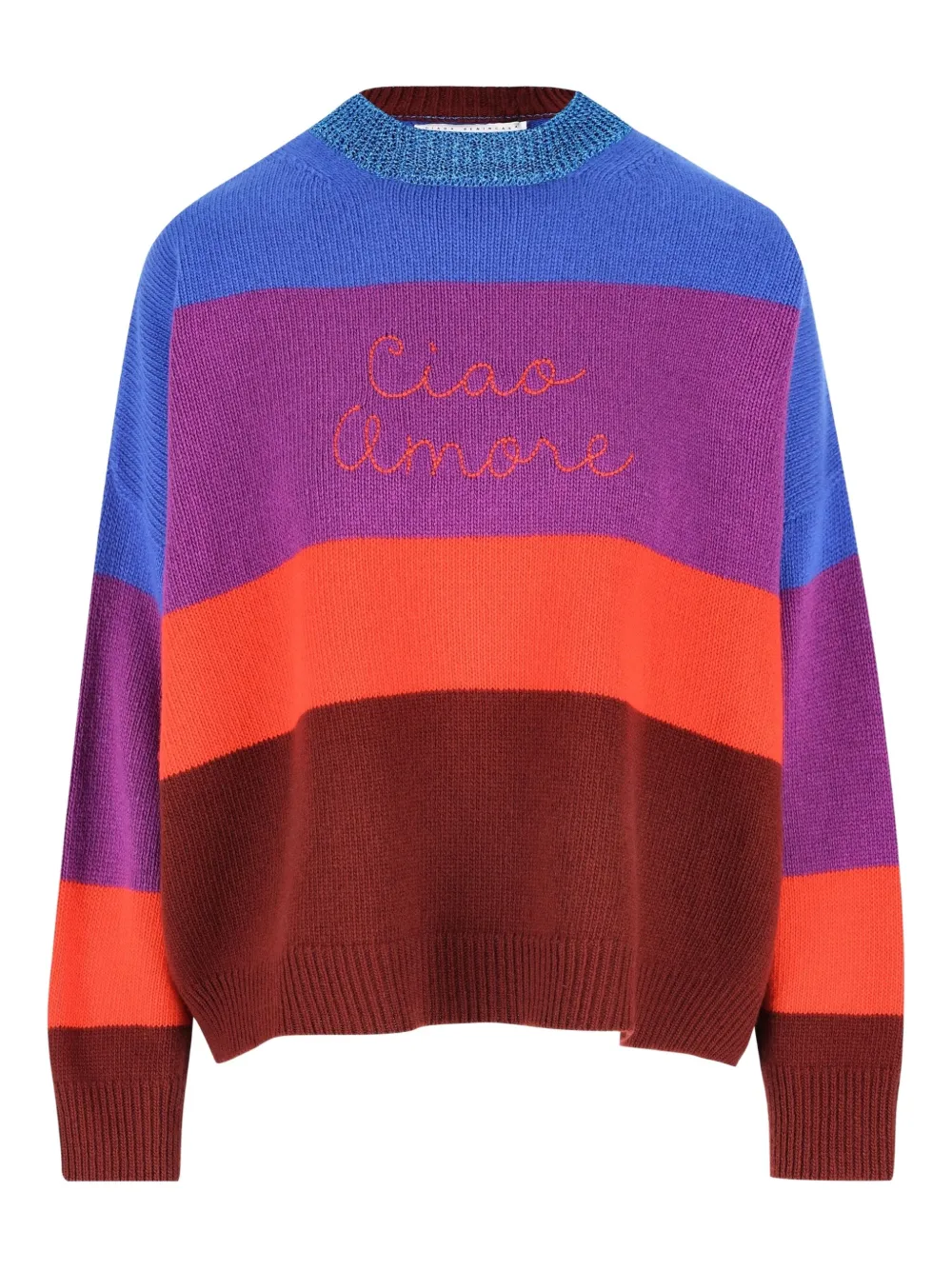 Giada Benincasa Stripe-pattern Embroidered-logo Sweater In Multi
