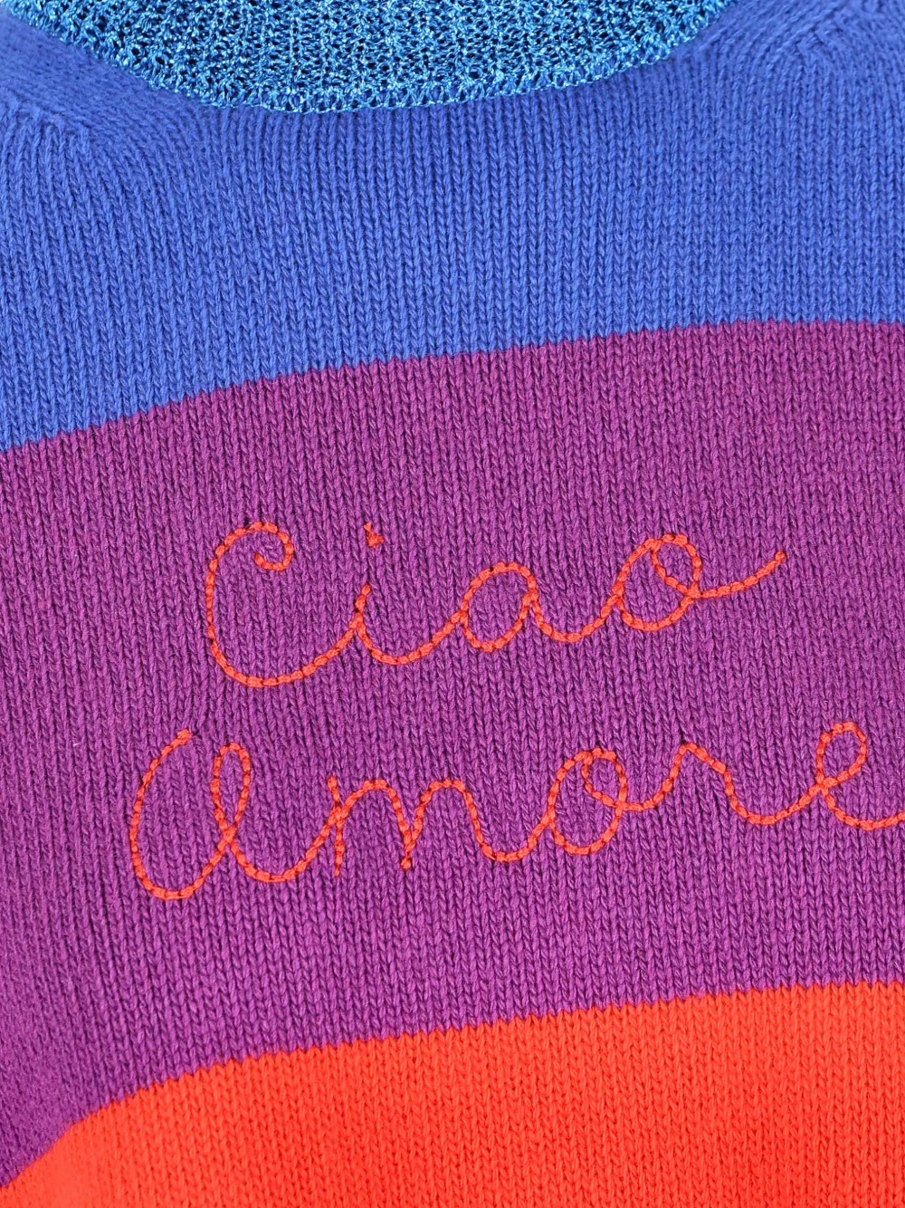 Giada Benincasa Stripe-pattern Embroidered-logo Sweater In Multi