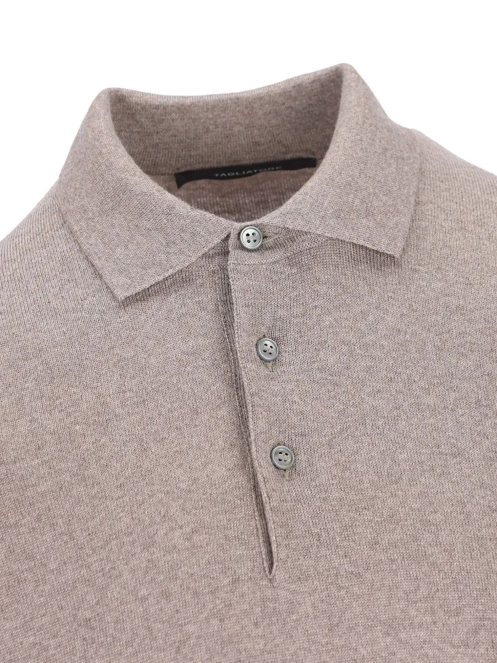 Tagliatore Long-sleeve Polo Shirt In Neutral