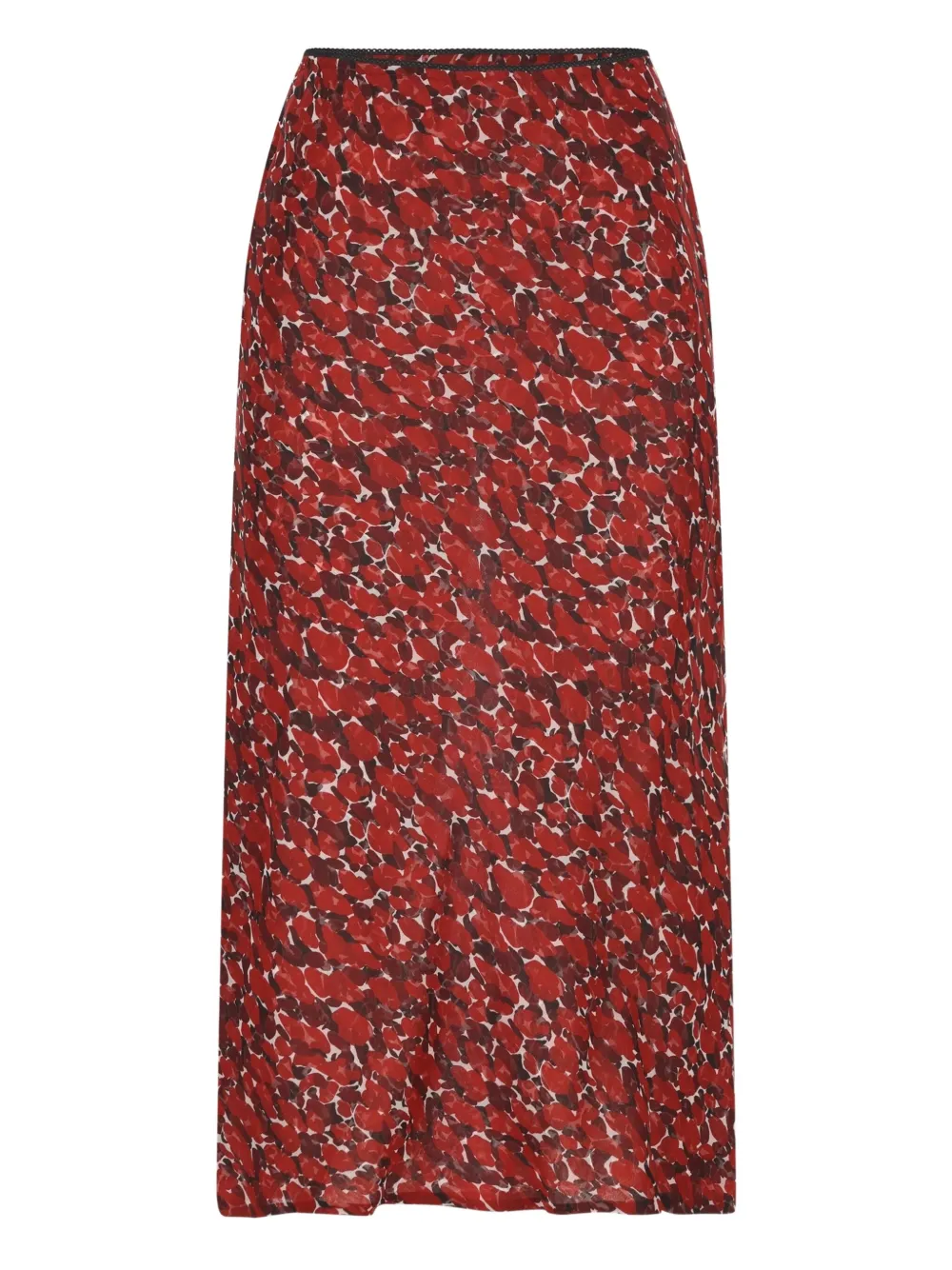 Saint Laurent Polka-dot Silk Skirt In Gold