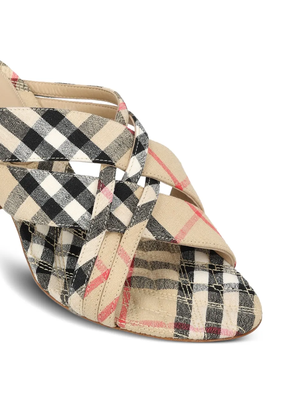 Burberry Sloanne geruite sandalen Beige