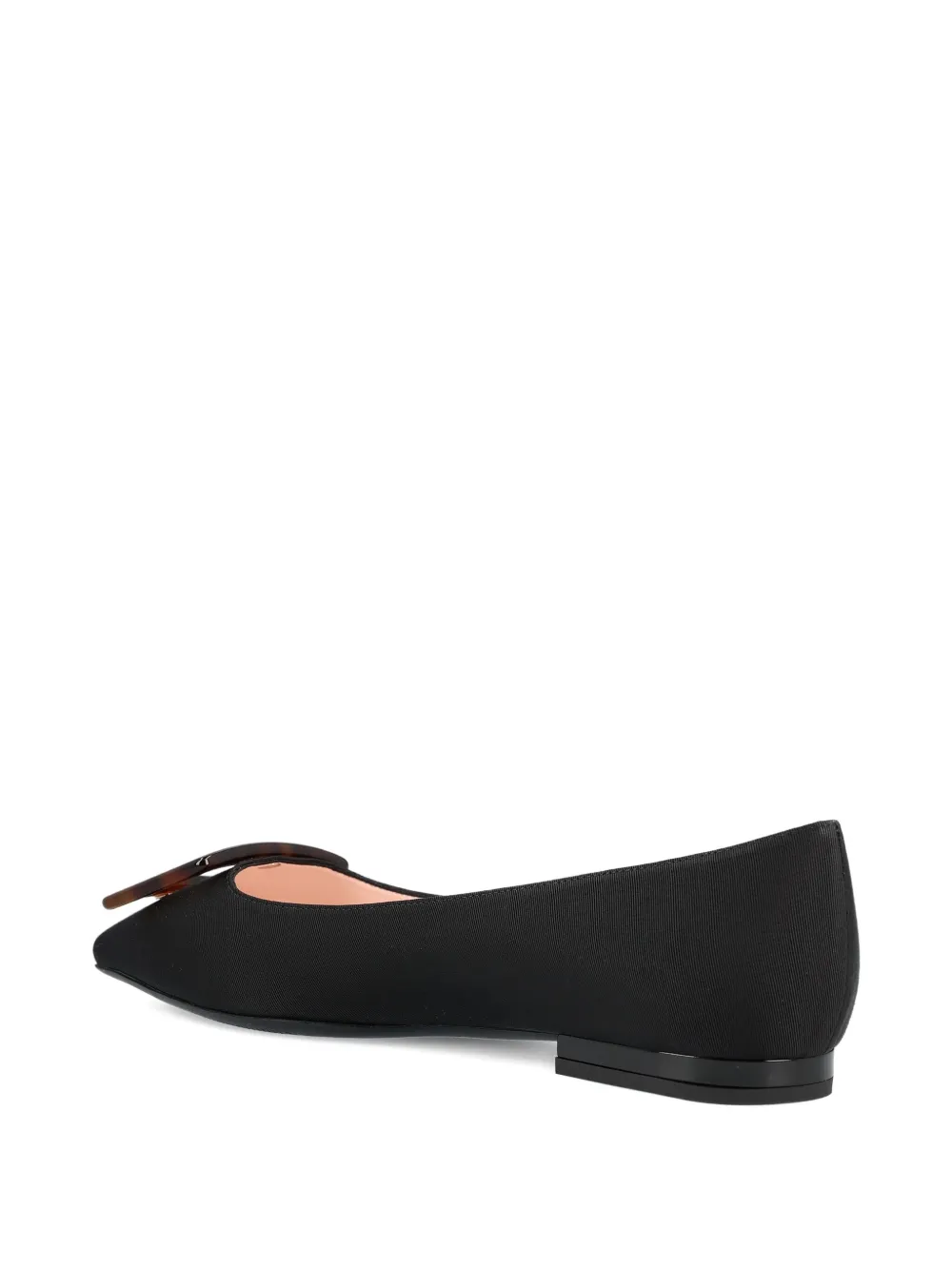 Buckle-Embellishment Pointed-Toe Flat Pumps