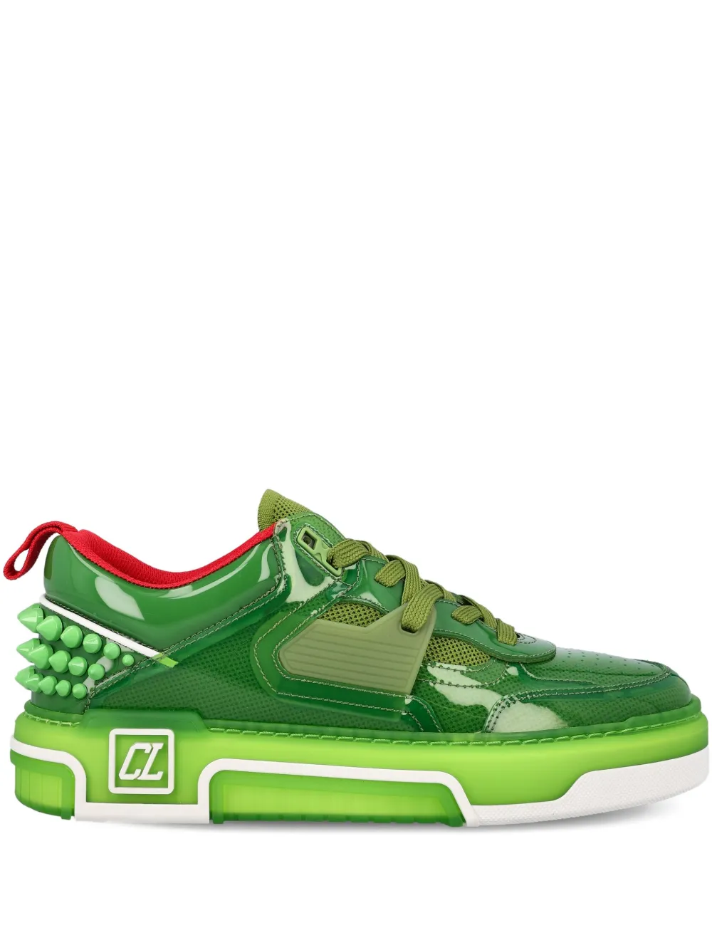Christian Louboutin Astrocool spike-detail leather sneakers | Green | Image 1