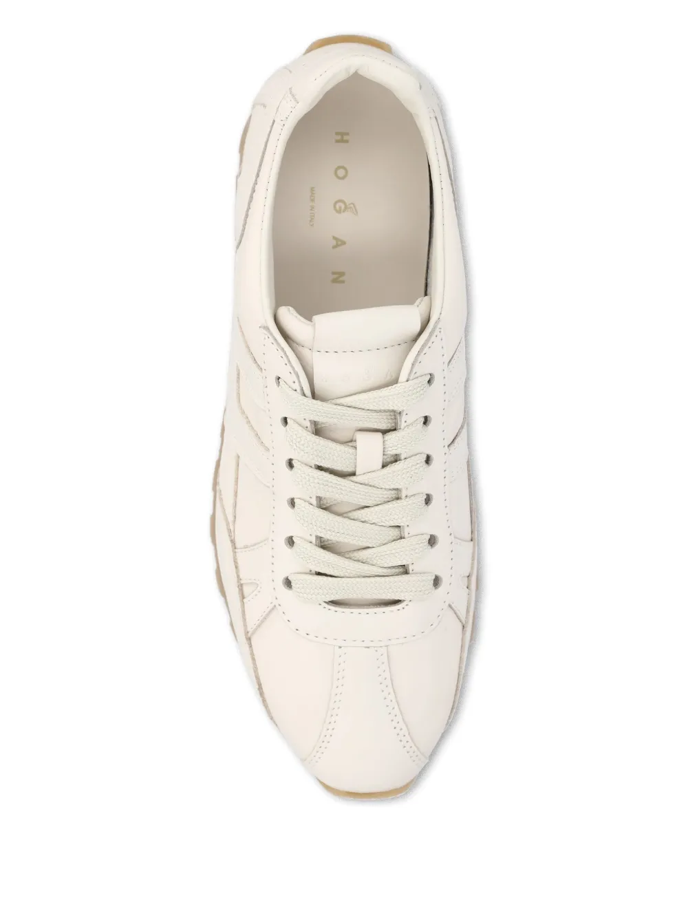 Hogan embossed-logo leather sneakers Neutrals