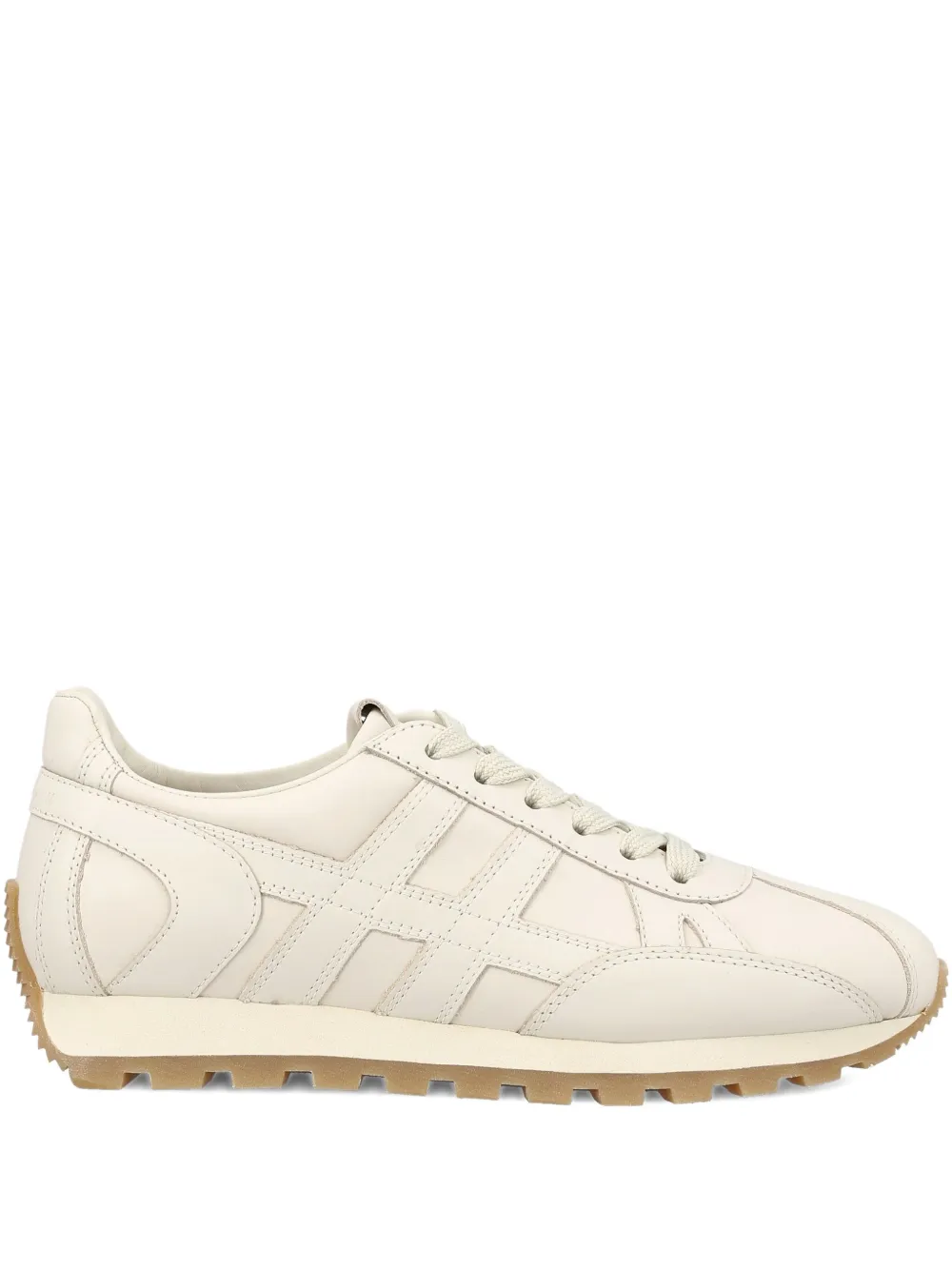 Hogan embossed-logo leather sneakers Neutrals