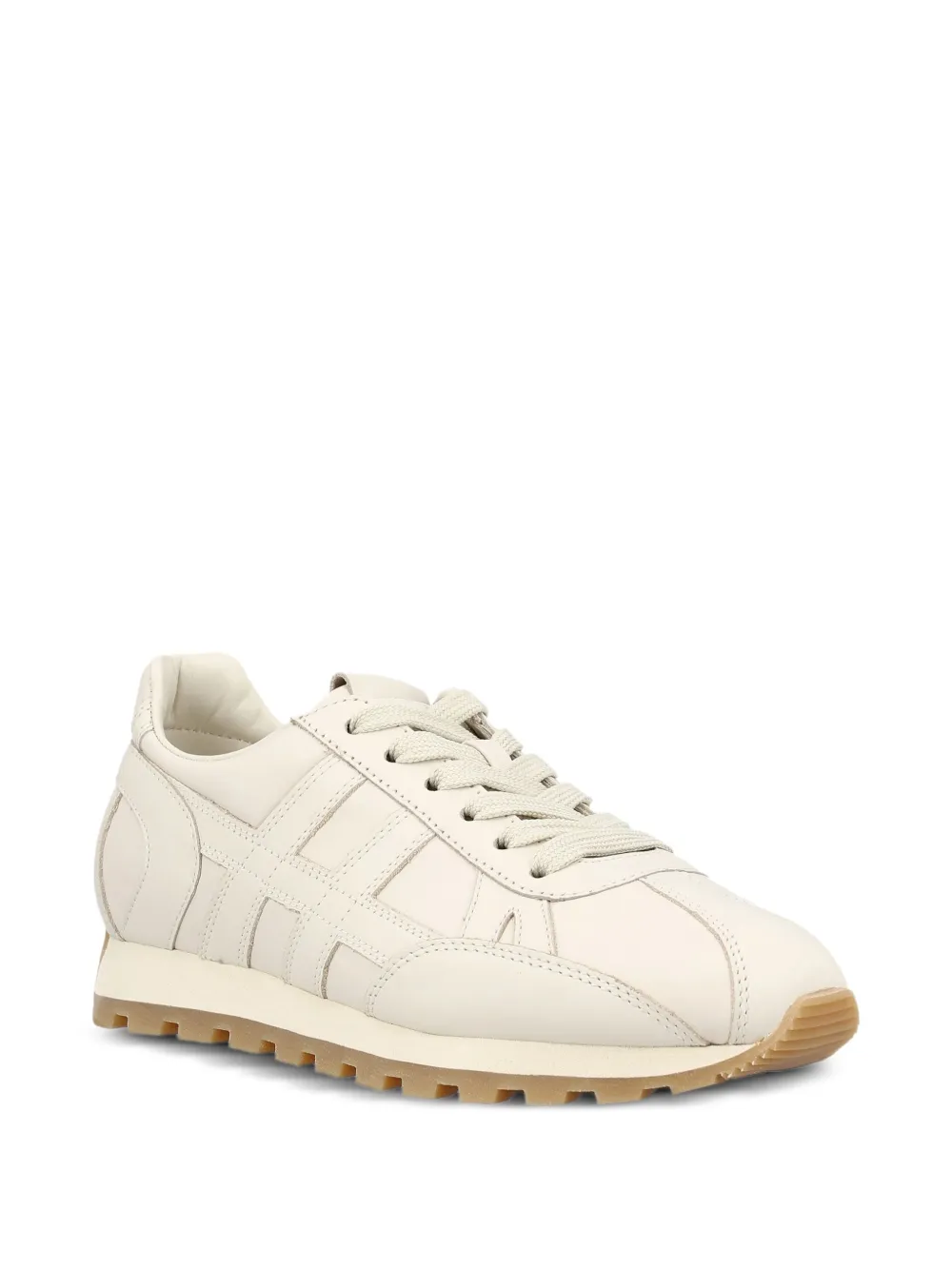 Hogan embossed-logo leather sneakers Neutrals