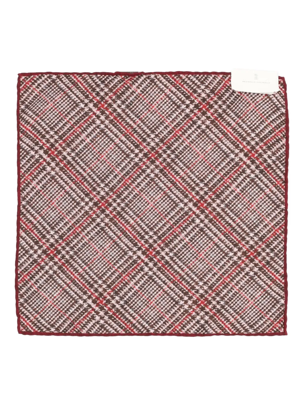 Brunello Cucinelli prince-of-wales polka-dot pocket square - Rood
