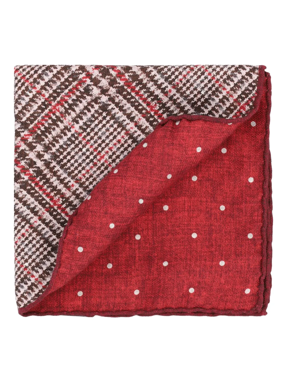 Brunello Cucinelli prince-of-wales polka-dot pocket square | Red | Image 1