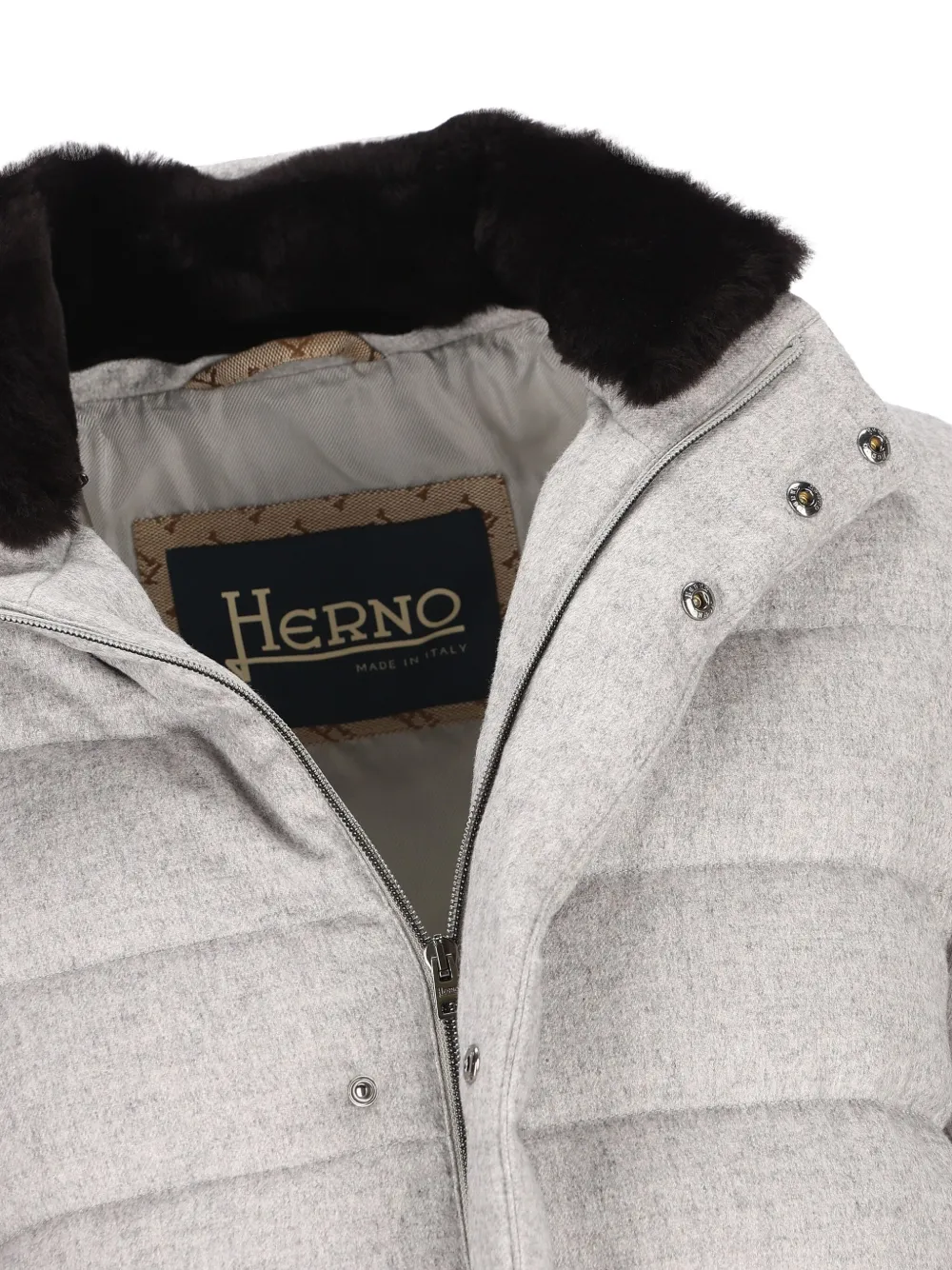 Herno Quilted Down Coat In Gray