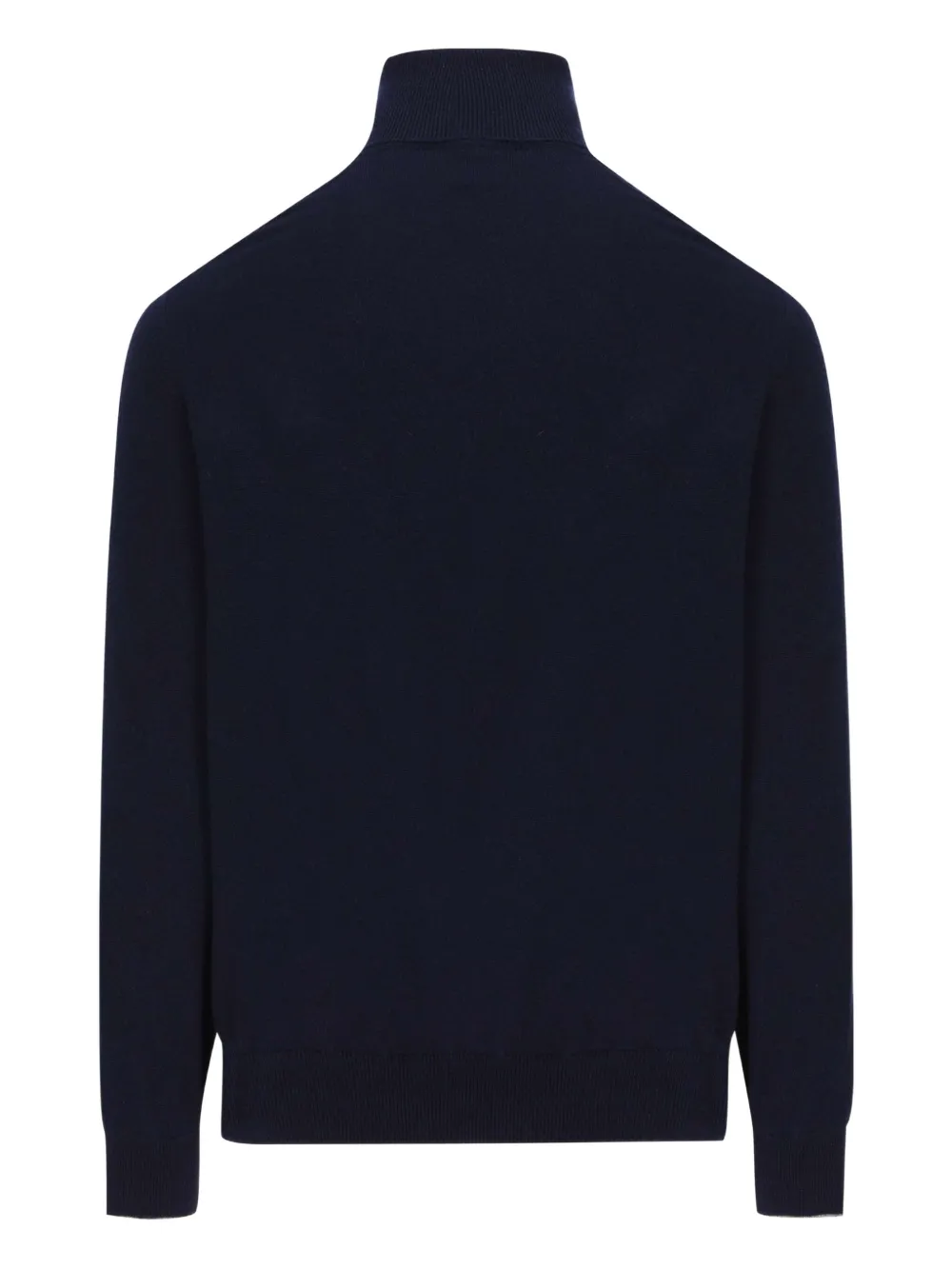 Brunello Cucinelli ribbed-trim turtleneck sweater - Blauw