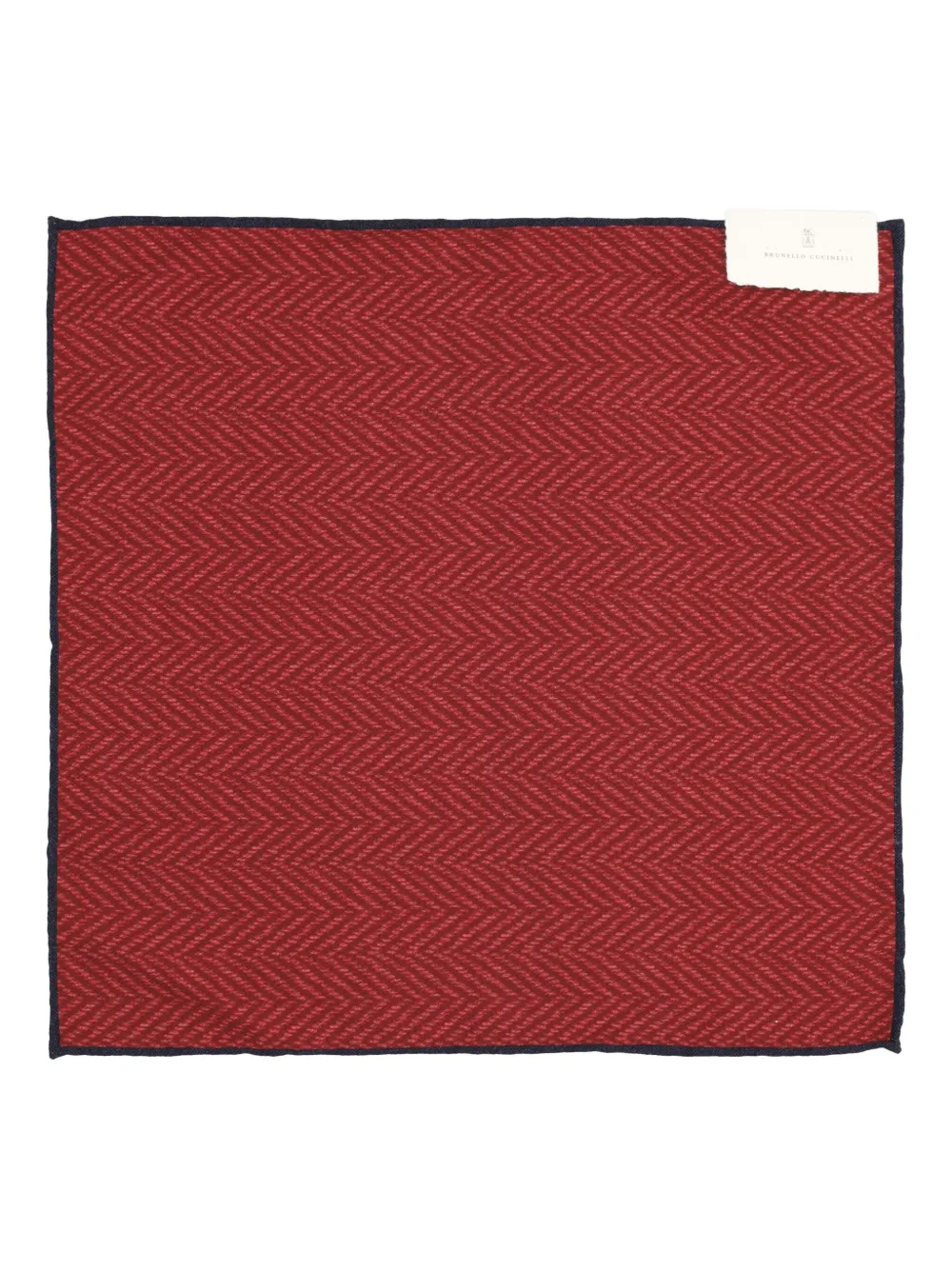 Brunello Cucinelli Chevron Pocket Square In Red