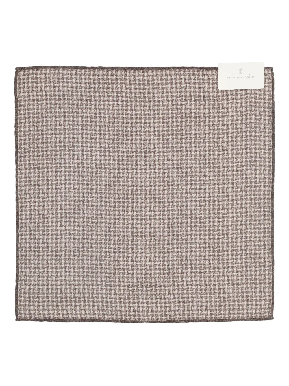 Brunello Cucinelli Checked Silk-jacquard Pocket Square In Gray