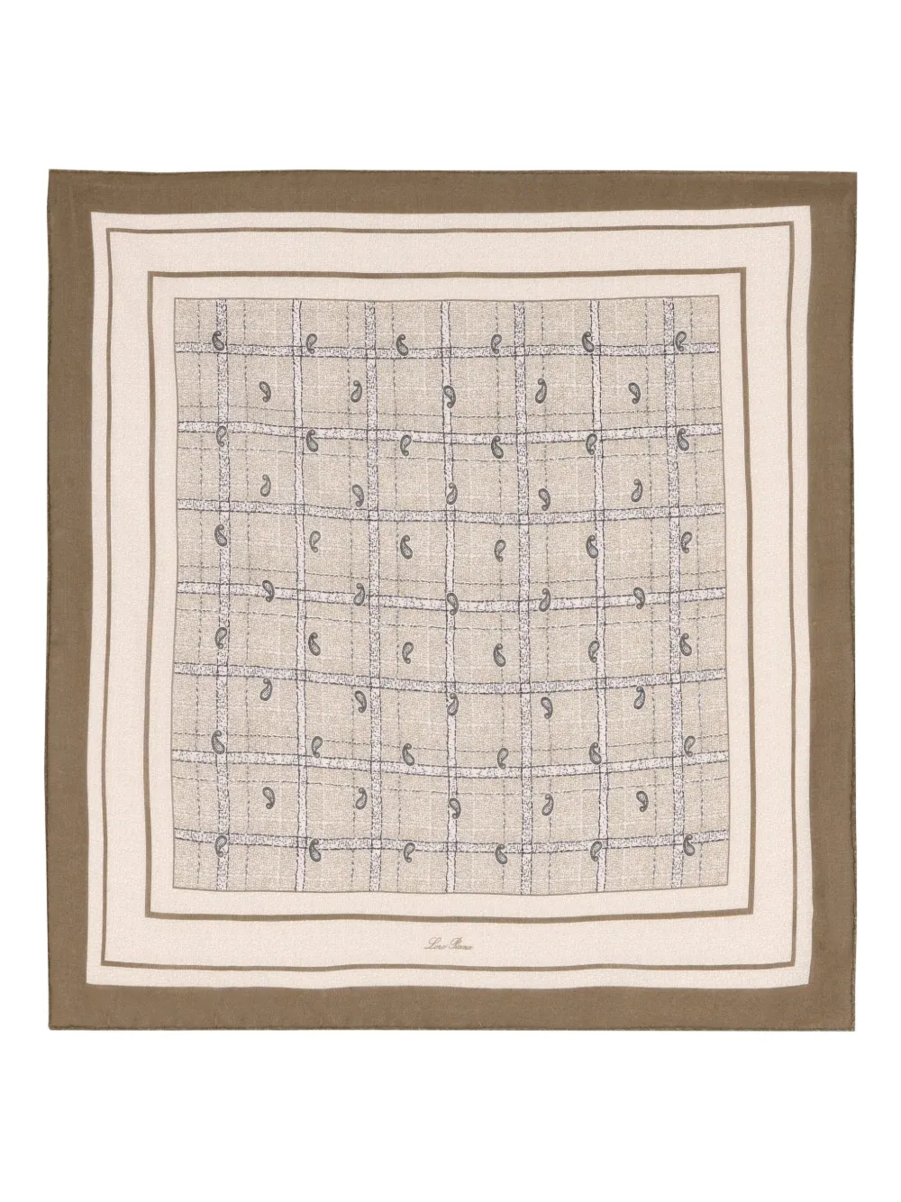 Loro Piana paisley-pattern grid scarf | Nude | Image 1