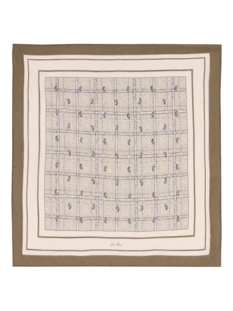 Loro Piana paisley-pattern grid scarf