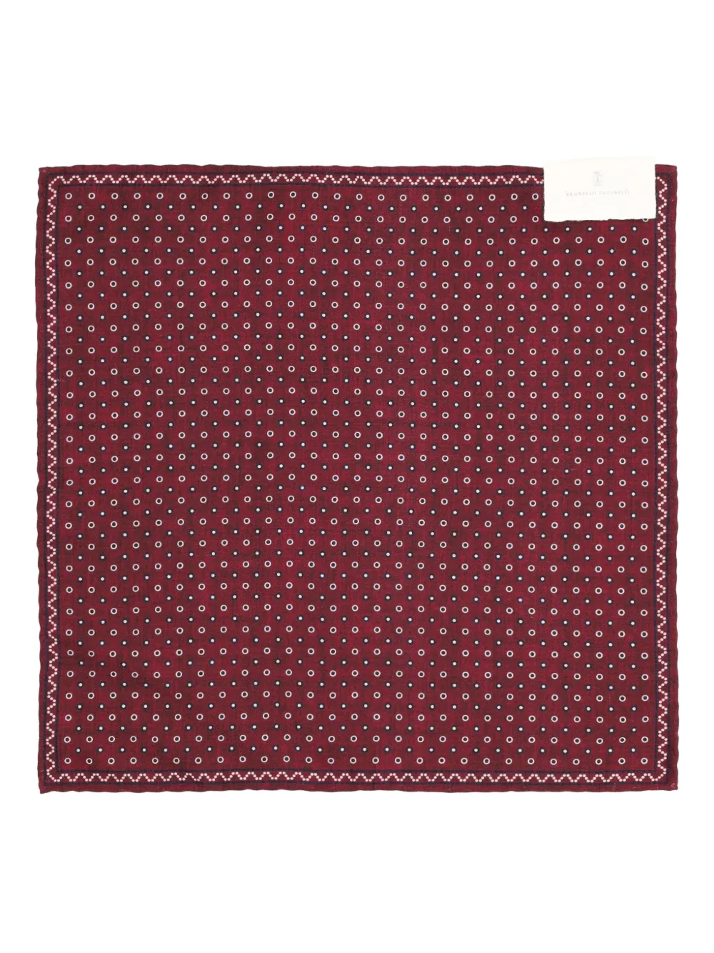 Brunello Cucinelli Geometric-pattern Pocket Square In Burgundy