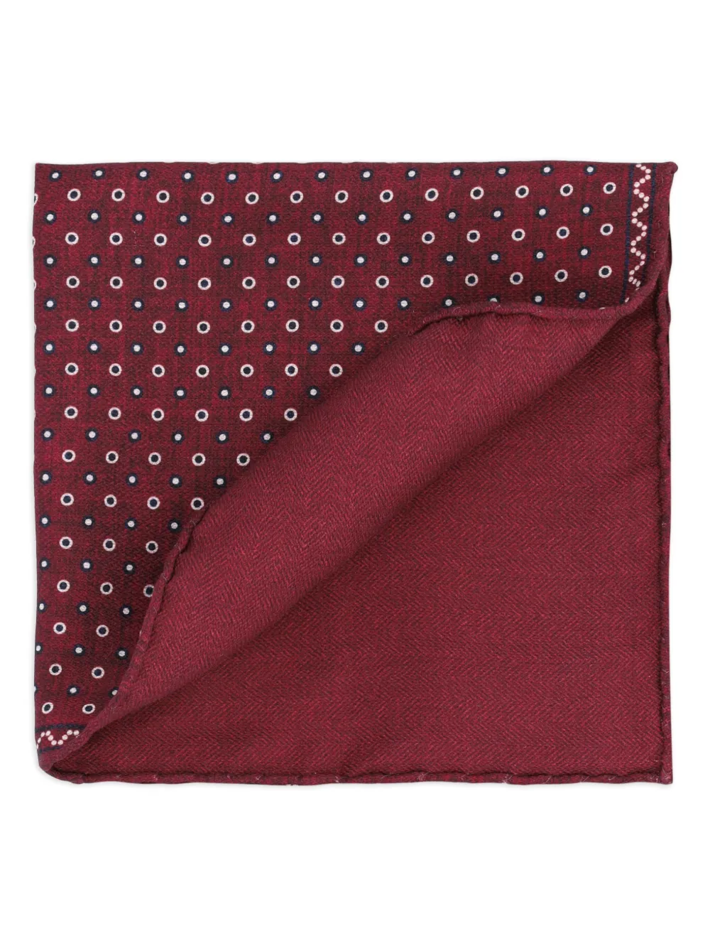 Brunello Cucinelli geometric-pattern pocket square - Rood