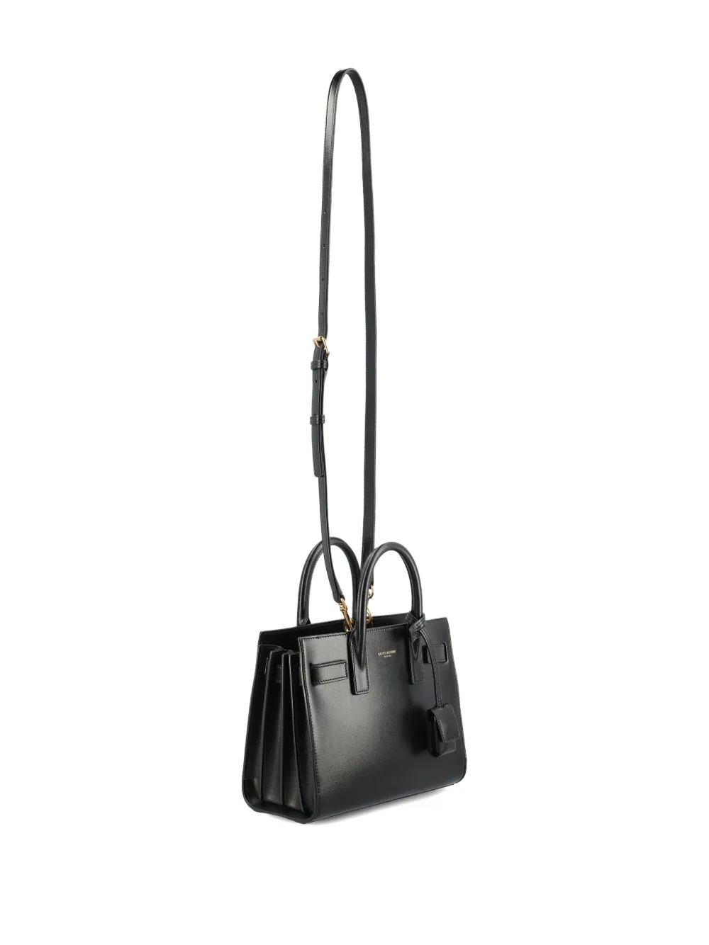 Saint Laurent Mini Sac De Jour Leather Tote Bag In Black