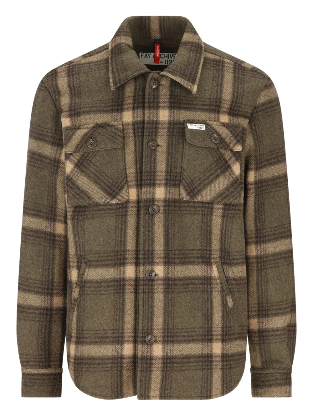 Fay check-pattern shirt | Green | Image 1